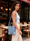 Denim Quilted Tote Bag