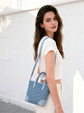 Denim Quilted Tote Bag