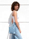 Denim Quilted Tote Bag