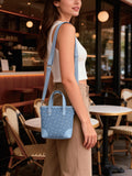 Denim Quilted Tote Bag