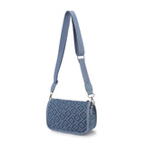 Denim Quilted Mini Square Crossbody Bag